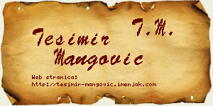 Tešimir Mangović vizit kartica